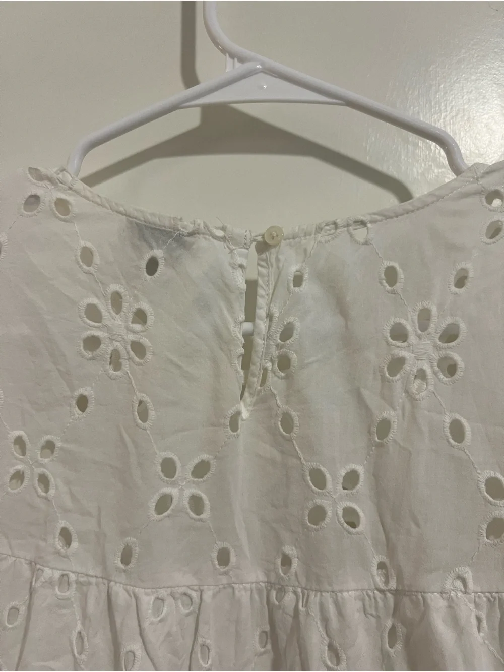 J. Crew Eyelet Tiered Long Sleeve Blouse